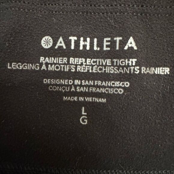 Athleta Rainier Reflective Tight Aluna Bloom Black Leggings - Picture 5 of 6